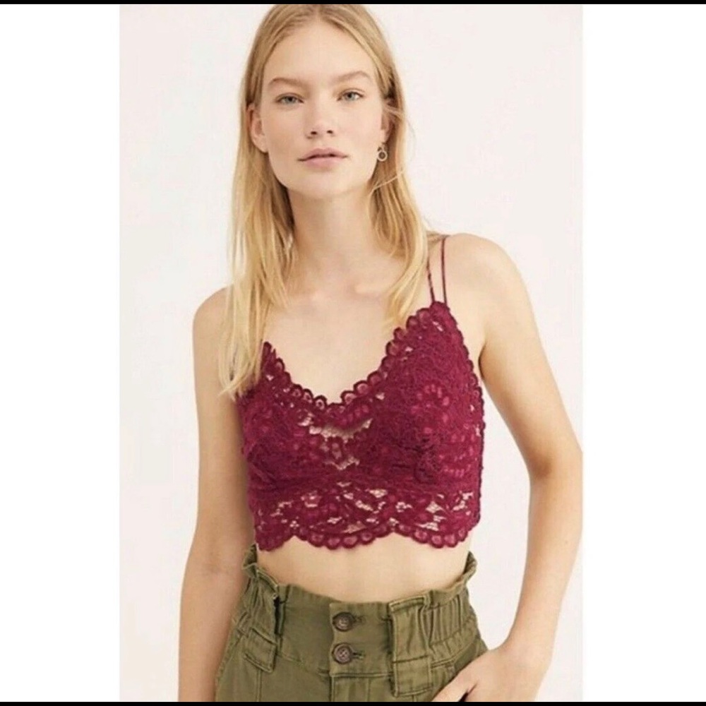Free People Mulberry longline lace bralette